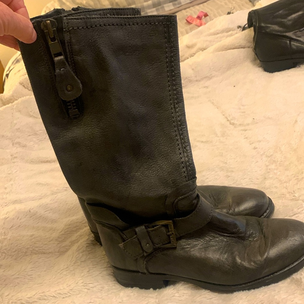 Boots, BedStu, Size 8, soft black leather, height 12" easy on and super comfy!